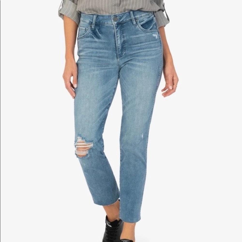 Kut from the Kloth High Rise REESE FAB AB Ankle Straight Leg Jeans